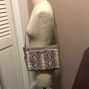 Brighton Grey & Snakeskin Crossbody Bag